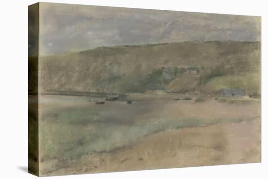 Falaises au bord de la mer : plage de Beuzeval-Edgar Degas-Stretched Canvas