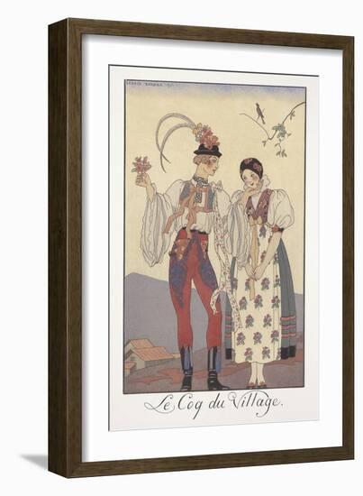 Falbalas Et Fanfreluches, Almanac for 1922, Le Coq Du Village-Georges Barbier-Framed Giclee Print