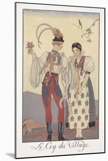 Falbalas Et Fanfreluches, Almanac for 1922, Le Coq Du Village-Georges Barbier-Mounted Giclee Print