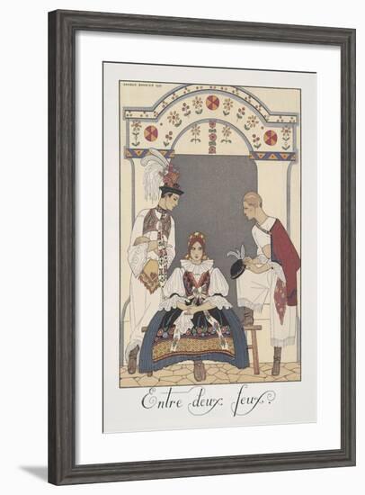 Falbalas Et Fanfreluches, Almanac for 1923, Entre Deux Feux-Georges Barbier-Framed Giclee Print