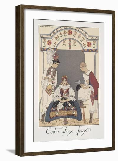 Falbalas Et Fanfreluches, Almanac for 1923, Entre Deux Feux-Georges Barbier-Framed Giclee Print