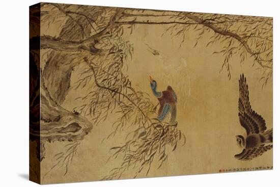 Falcon Hunting Prey-Hua Yan-Stretched Canvas