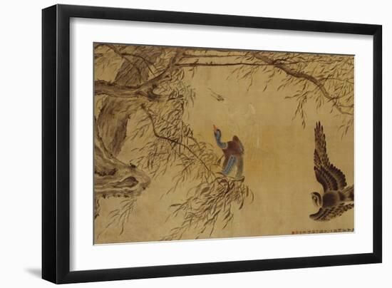 Falcon Hunting Prey-Hua Yan-Framed Giclee Print