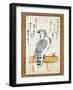 Falcon Tethered to Perch on Vertical Roll-null-Framed Giclee Print