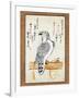 Falcon Tethered to Perch on Vertical Roll-null-Framed Giclee Print