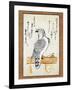 Falcon Tethered to Perch on Vertical Roll-null-Framed Giclee Print