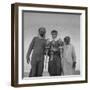 Falcon Trainers Holding onto Posts While their Birds Perch Atop Them-Bob Landry-Framed Photographic Print