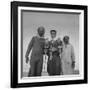 Falcon Trainers Holding onto Posts While their Birds Perch Atop Them-Bob Landry-Framed Photographic Print