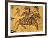 Falconer on Horseback, Detail from Ivory Casket, 11-12th C-null-Framed Art Print