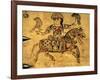 Falconer on Horseback, Detail from Ivory Casket, 11-12th C-null-Framed Art Print