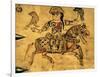 Falconer on Horseback, Detail from Ivory Casket, 11-12th C-null-Framed Art Print