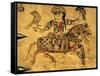 Falconer on Horseback, Detail from Ivory Casket, 11-12th C-null-Framed Stretched Canvas