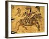 Falconer on Horseback, Detail from Ivory Casket, 11-12th C-null-Framed Art Print