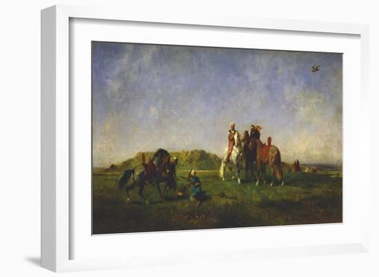 Falconry in Algeria, 1862-Eugene Fromentin-Framed Giclee Print