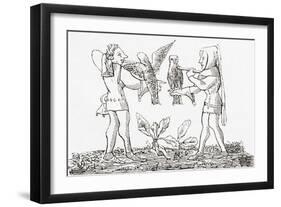 Falconry in the Middle Ages-null-Framed Giclee Print