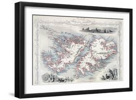 Falkland Islands and Patagonia, Series of World Maps, c.1850-John Rapkin-Framed Giclee Print