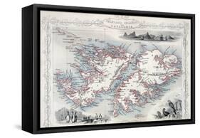 Falkland Islands and Patagonia, Series of World Maps, c.1850-John Rapkin-Framed Stretched Canvas