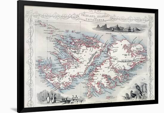 Falkland Islands and Patagonia, Series of World Maps, c.1850-John Rapkin-Framed Giclee Print