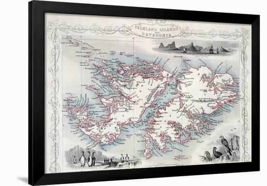 Falkland Islands and Patagonia, Series of World Maps, c.1850-John Rapkin-Framed Giclee Print