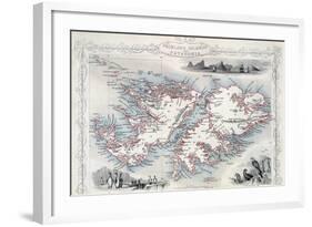 Falkland Islands and Patagonia, Series of World Maps, c.1850-John Rapkin-Framed Giclee Print