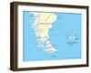 Falkland Islands Policikal Map-Peter Hermes Furian-Framed Art Print