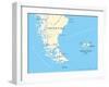 Falkland Islands Policikal Map-Peter Hermes Furian-Framed Art Print