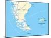 Falkland Islands Policikal Map-Peter Hermes Furian-Mounted Art Print