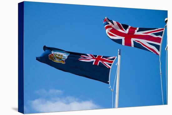 Falkland Islands. Stanley. British and Falklands Islands Flags-Inger Hogstrom-Stretched Canvas