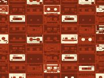 Seamles Pattern from Old Retro Audio Tapes-falkovsky-Art Print