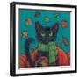 Fall Black Cat-Lauren Rader-Framed Art Print