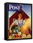 "Fall Bounty," Saturday Evening Post Cover, September 25, 1943-John Atherton-Framed Stretched Canvas