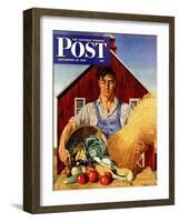 "Fall Bounty," Saturday Evening Post Cover, September 25, 1943-John Atherton-Framed Giclee Print