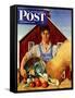 "Fall Bounty," Saturday Evening Post Cover, September 25, 1943-John Atherton-Framed Stretched Canvas