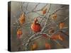 Fall Cardinal-Sarah Davis-Stretched Canvas