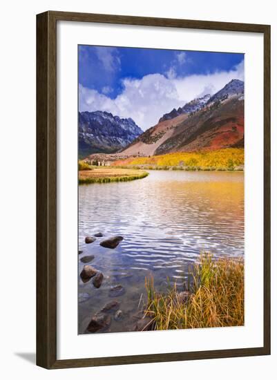 Fall Color and Early Snow at North Lake, Inyo National Forest, California-Russ Bishop-Framed Photographic Print