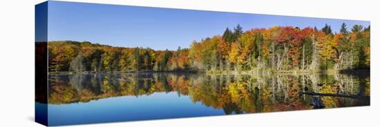 Fall Color at Small Lake or Pond Alger County in the Upper Peninsula, Michigan-Richard and Susan Day-Stretched Canvas