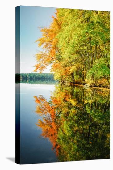 Fall Color Reflections ay Holderness New Hampshire, New England-Vincent James-Stretched Canvas