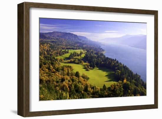 Fall Colors Add Beauty to Cape Horn, Columbia River Gorge National Scenic Area, Washington State-Craig Tuttle-Framed Photographic Print