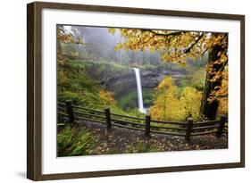 Fall Colors Add Beauty to South Silver Falls, Silver Falls State Park, Oregon-Craig Tuttle-Framed Photographic Print