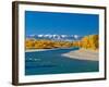 Fall Colors Along the Yellowstone River Below the Absaroka Mountains Near Springdale, Montana-John Lambing-Framed Photographic Print