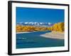 Fall Colors Along the Yellowstone River Below the Absaroka Mountains Near Springdale, Montana-John Lambing-Framed Photographic Print