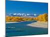 Fall Colors Along the Yellowstone River Below the Absaroka Mountains Near Springdale, Montana-John Lambing-Mounted Photographic Print