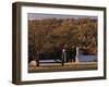 Fall Colors and a Field of Dried Soybeans in Pleasant Gap, Pennsylvania, October 20, 2006-Carolyn Kaster-Framed Premium Photographic Print