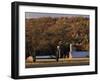 Fall Colors and a Field of Dried Soybeans in Pleasant Gap, Pennsylvania, October 20, 2006-Carolyn Kaster-Framed Premium Photographic Print