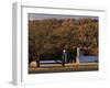 Fall Colors and a Field of Dried Soybeans in Pleasant Gap, Pennsylvania, October 20, 2006-Carolyn Kaster-Framed Photographic Print