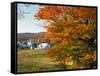 Fall Colors Framing Church and Town, East Corinth, Vermont, USA-Jaynes Gallery-Framed Stretched Canvas