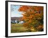 Fall Colors Framing Church and Town, East Corinth, Vermont, USA-Jaynes Gallery-Framed Photographic Print