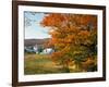 Fall Colors Framing Church and Town, East Corinth, Vermont, USA-Jaynes Gallery-Framed Photographic Print