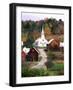 Fall Colors in Small Town with Church and Barns, Waits River, Vermont, USA-Bill Bachmann-Framed Photographic Print