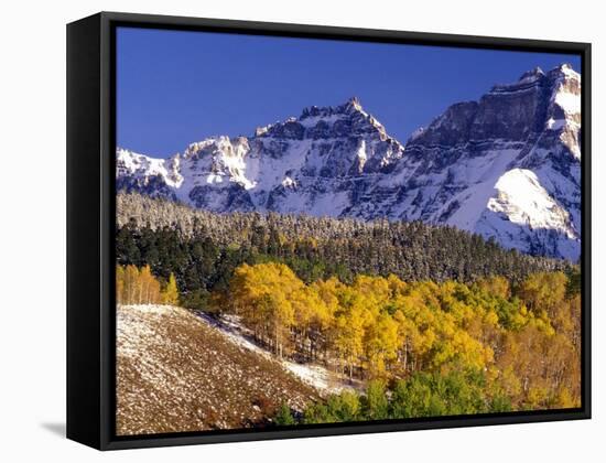 Fall Colors on Aspen Trees, Maroon Bells, Snowmass Wilderness, Colorado, USA-Gavriel Jecan-Framed Stretched Canvas